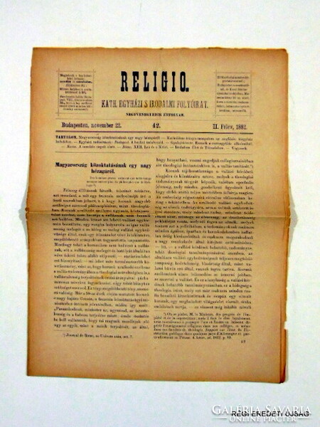 1882 november 22  /  RELIGIO.  /  Ssz.:  4568