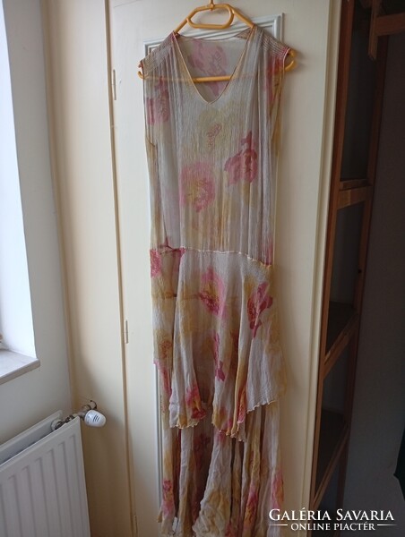 Vintage pörgős muszlin ruha 1900 körül