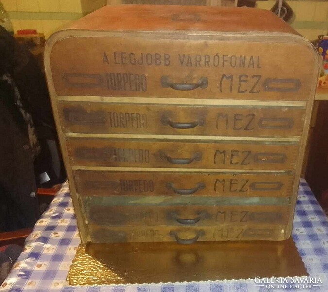 MEZ TORPEDO FONAL SZEKRÉNY 1930-AS ÉVEK! SZATÓCSBOLTI KELLÉK.