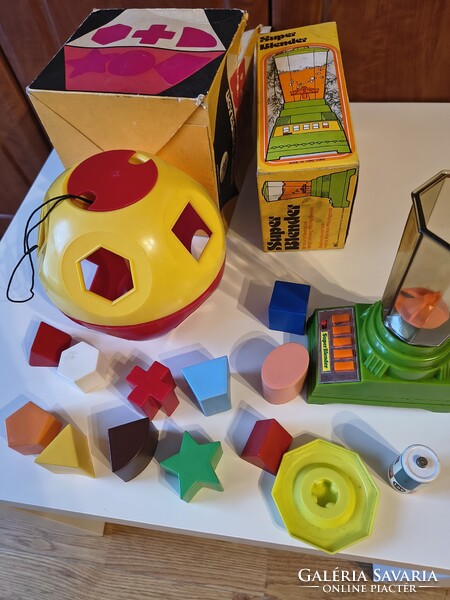 Retró régi játékok, turmixgép, logikai játék