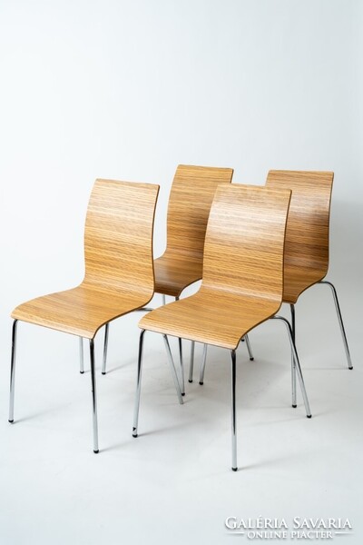 Zebrano furnéros étkezőszékek (4 db) Bolero Square Back Side Zebrano