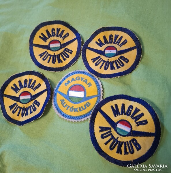 Magyar Autóklub textil felvarró, hímzett 5 db