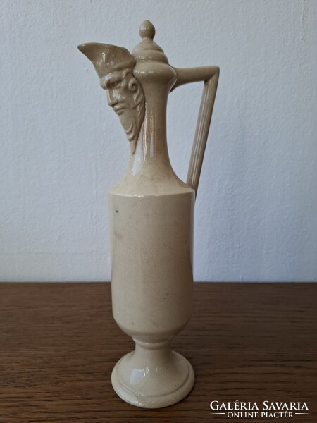 Zsolnay faunfejes kiöntő / karaffa, 33 cm