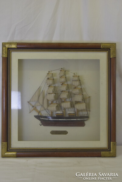 Tengerészeti dioráma - Cutty Sark 1869 3D hajómodell keretben