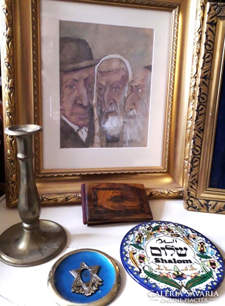JUDAIKA...festmény, tál, doboz, könyv, gyertyatartó /Jeruzsálem.