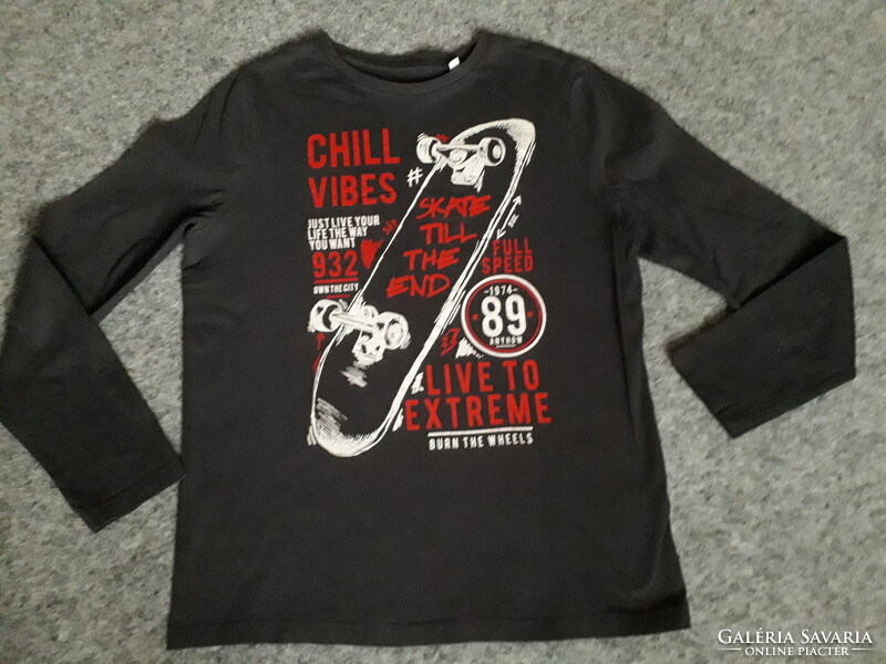 Here+There C&A barna pamut hosszú ujjú felső póló 146-152 Új.