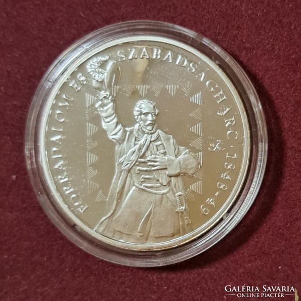 Kossuth Lajos, az 1848 - 49-es forradalom és szabadságharc ezüst tükörveret emlékérem;