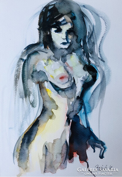 Egy érzéki akt akvarell. Egy hét- egy esély, ne hagyd ki!