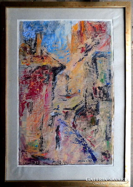 Hován László  1920-1990: Kubista óvárosi utca: Eredetiség igazolással SZÁMLÁVAL