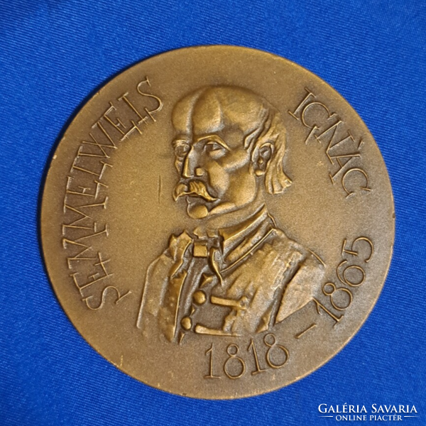 Kiss Nagy András (1930-1997) '"Semmelweis' Bronz emlékérem ÁPV tokban (60mm)