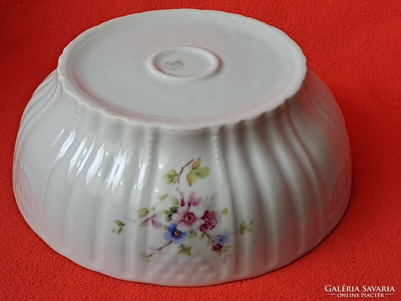 Régi Zsolnay cseresznyevirág mintás pörköltes / pogácsás tál