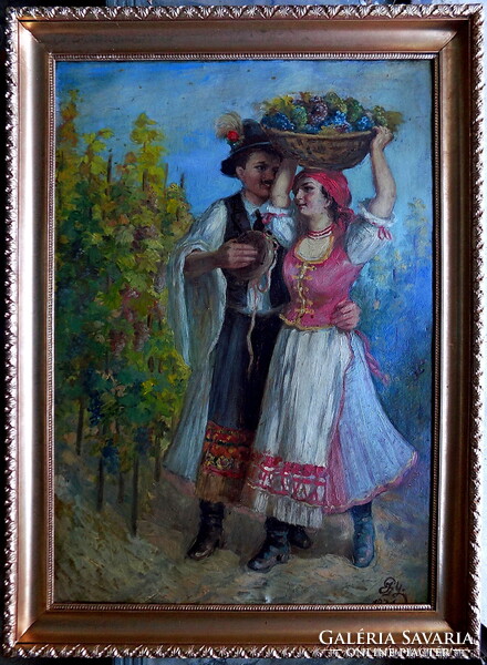 Feloldatlan monogrammal: Garantáltan originál 20-ik század eleje SZÁMLÁVAL