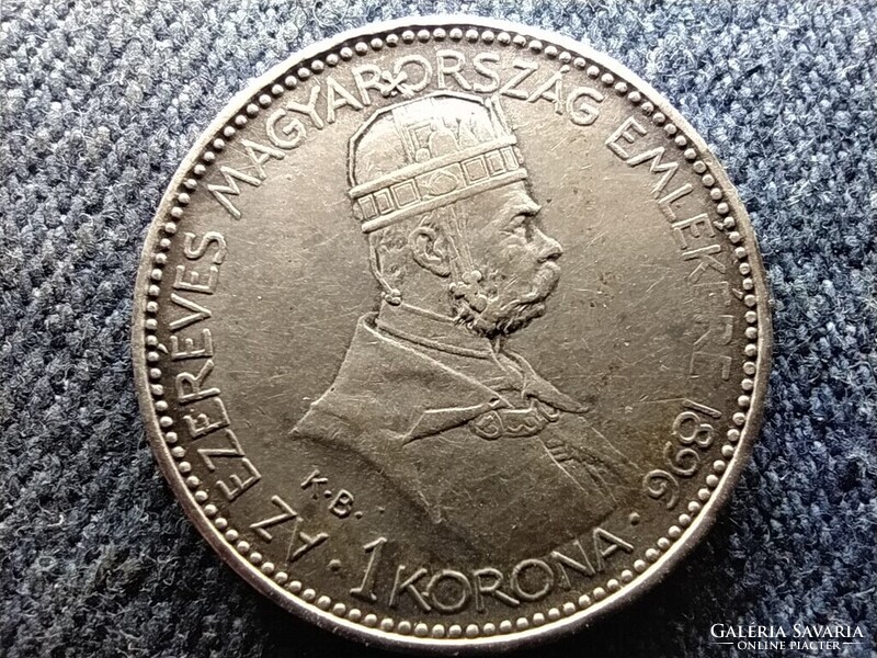A Honfoglalás 1000. évfordulója millenniumi .835 ezüst 1 Korona 1896 KB