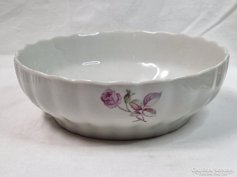 Régi rózsa mintás porcelán pörköltes vagy leveses tál hibátlan állapotban 20 cm. átmérő