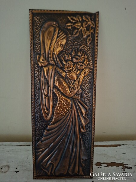 Rézdomborítás réz falikép