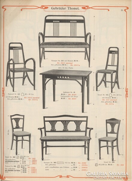 Thonet - Josef Hoffmann Nr. 511 komplett garnitúra, szalon, vagy étkező RITKASÁG!