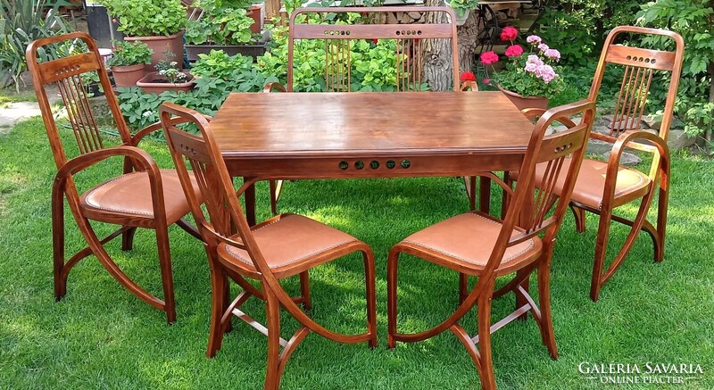 Thonet - Josef Hoffmann Nr. 511 komplett garnitúra, szalon, vagy étkező RITKASÁG!