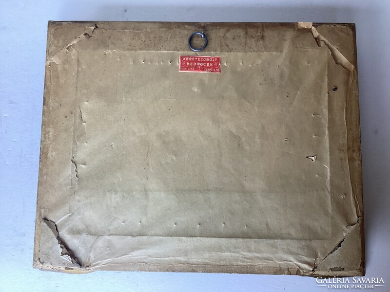 Antik gobelin , üvegezett keretben .