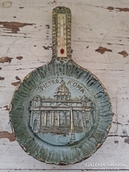 Sárgaréz patinás régi hőmérő