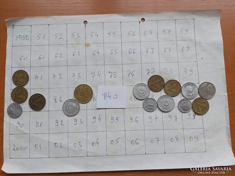 MAGYAR NÉPKÖZTÁRSASÁG 10 20 FILLÉR 1 2 5 10 FORINT1970 - 1989, 15 DB    B40