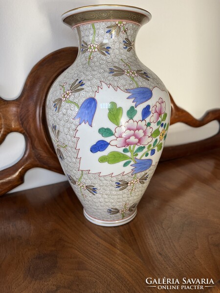GYÖNYÖRŰ, NAGYMÉRETŰ HERENDI CUBASH MINTÁS PORCELÁN VÁZA