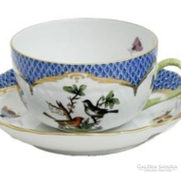 GYŰJTŐI DARAB!!!Antik ~1880 jelzett Herendi vagy Sevres porcelán blue fish scale kávés/mokkás csésze