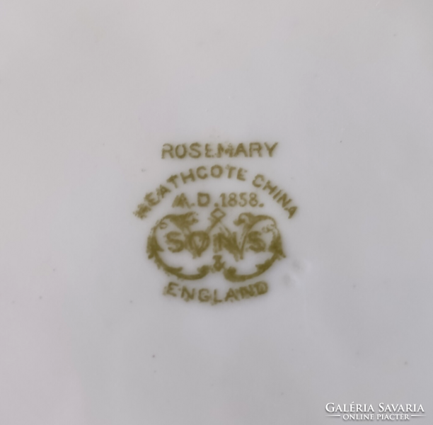 5 DB GYÖNYÖRŰ RÉGI RÓZSÁS GIRLANDOS ANGOL PORCELÁN SÜTIS TÁNYÉR