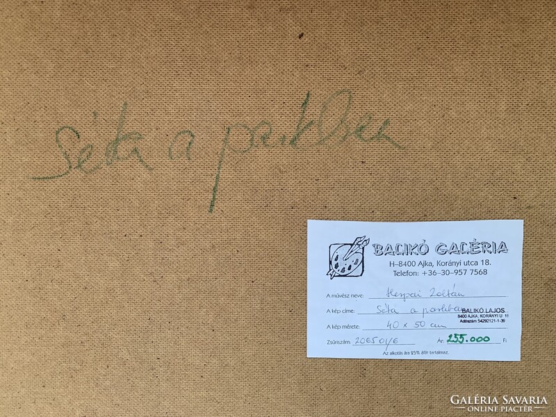 Herpai Zoltán: Séta a parkban c. festmény