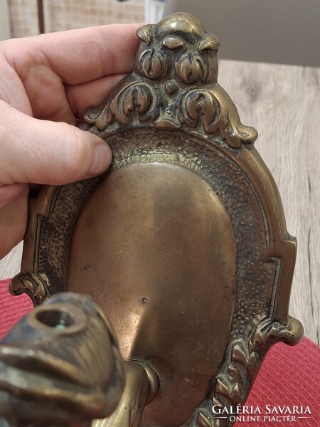 Antik Barokk Stílusú Réz vagy Bronz Falikar.