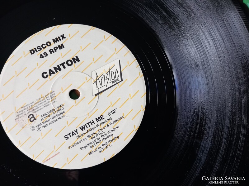CANTON.- STAY WITH ME.  12' MAXI SINGLE. 1985. / Italo disco