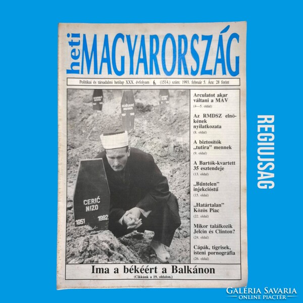 1993 június 25  /  heti MAGYARORSZÁG  /  Újság - Magyar / Hetilap. Ssz.:  30705
