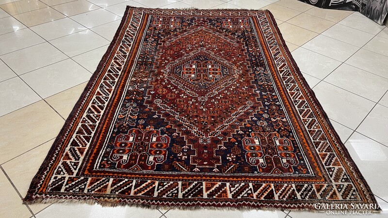 3921 SUPER OLCSÓ Iráni Shiráz kézi gyapjú perzsa szőnyeg 160X250CM