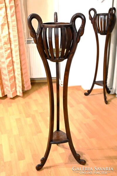 Émpire hattyúfejes virágtartó állvány, elegáns, antik 1920 as évekből