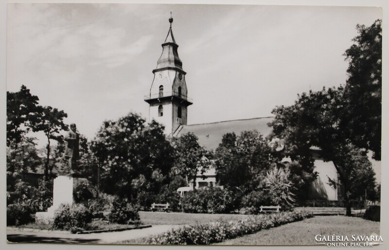 Képeslap, Tiszaföldvár, Kossuth tér, Templom
