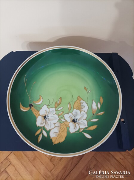 Wallendorf, 32 cm kézi festésű, aranyozott porcelán tál