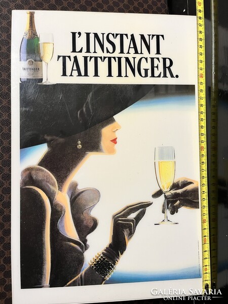 CHAMPAGNE CLUB - L’Instant Taittinger – Ritka, 1980-as évekbeli francia reklámplakát