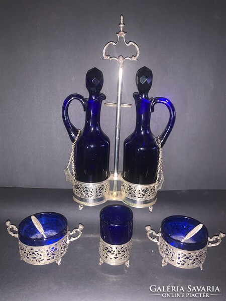 Ritka ezüst olaj-és ecettartó