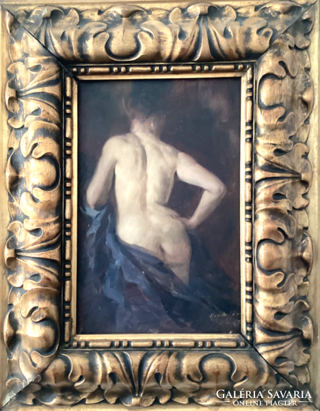 Kende Géza (Geza Kende, 1889 - 1952) : "Hát akt", 37x24 cm