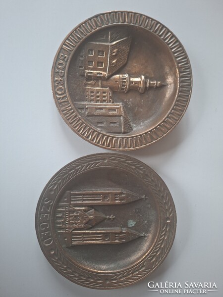 2db bronz falitányér DB jelzéssel