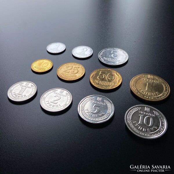 Ukraine - 1 kopyika to 10 hryven - 11 coins - complete set + 1 gryvna 2012