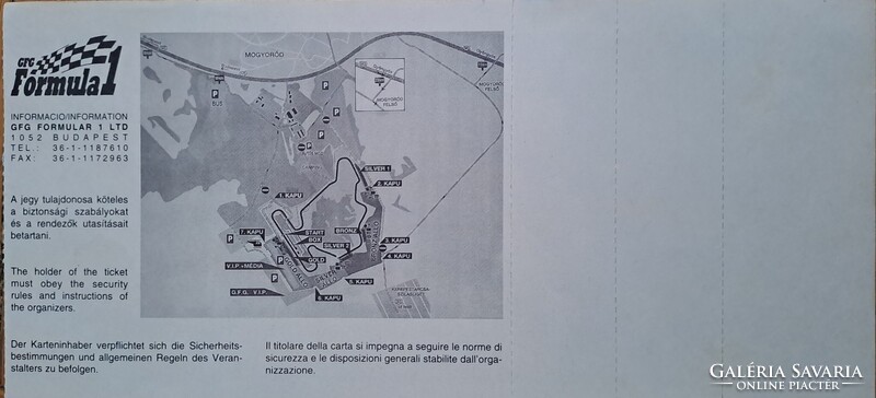 Hungaroring,Forma1, Mogyoród.1994 Marlboro Magyar Nagydíj programfüzet,Belépőjegy,