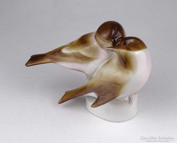 1Y914 Zsolnay porcelán cinke pár madár pár