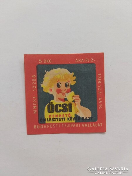 Öcsi sajt címke - Budapesti Tejipari Vállalat - retro