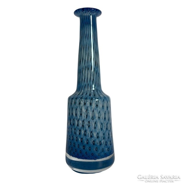 Kékmintás áttetsző üvegváza