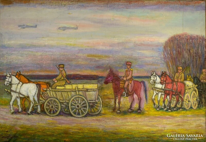 Áldozó József (1892 - 1983) VONULÓ KATONÁK 1945