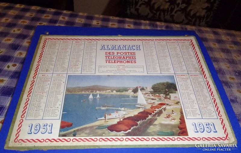 Francia naptár 1951-ből