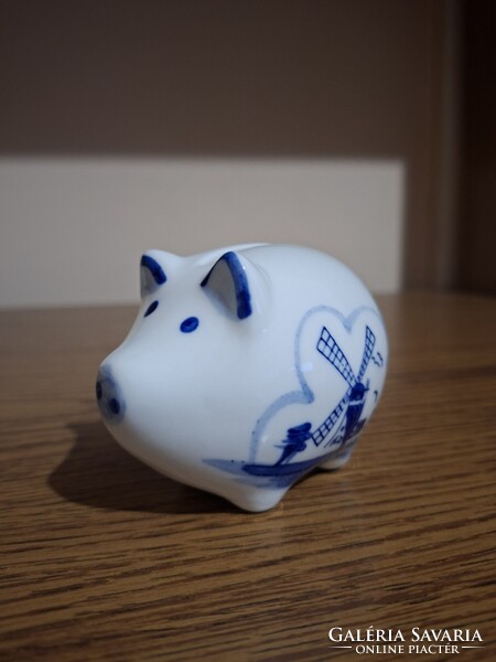 Delft Holland Porcelán szerencsehozó malacpersely. Hibátlan.