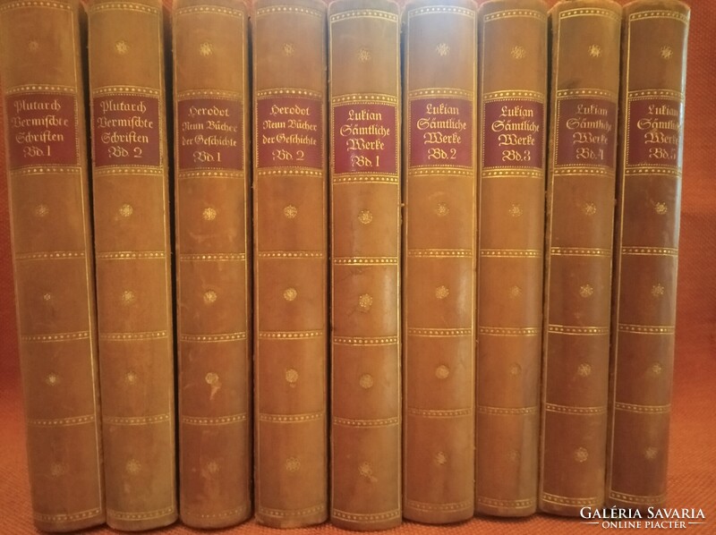 Az ókor klasszikusai, német nyelvű sorozat 9 kötete. 1911-es kiadás.
