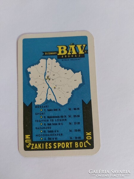 BIZOMÁNYI ÁRUHÁZ VÁLLALAT kártyanaptár 1961 - Műszaki és Sport boltok