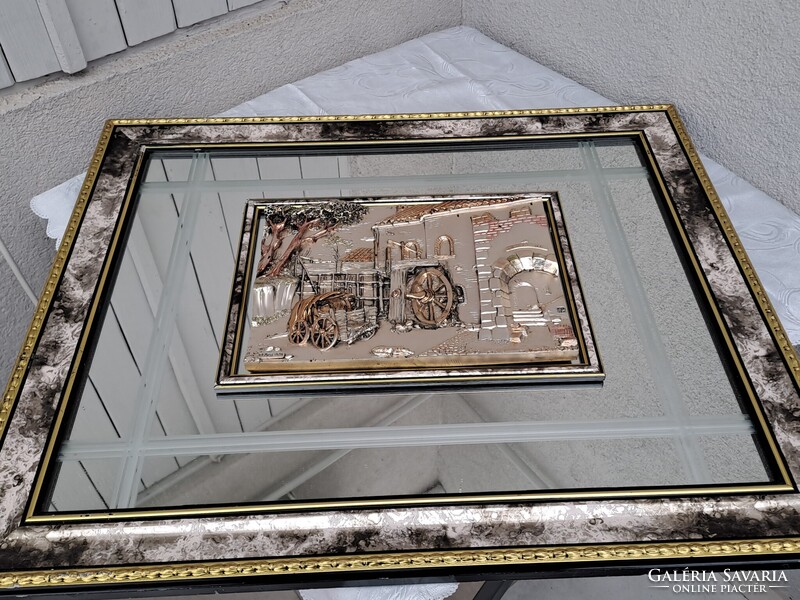 1,-Ft 925 ezüst Olasz kép tükörrel keretben